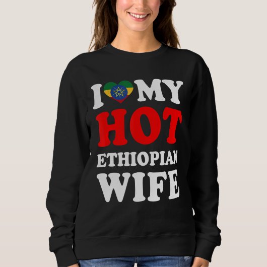 Sweatshirt J'aime mon mari chaud éthiopien (Devant)