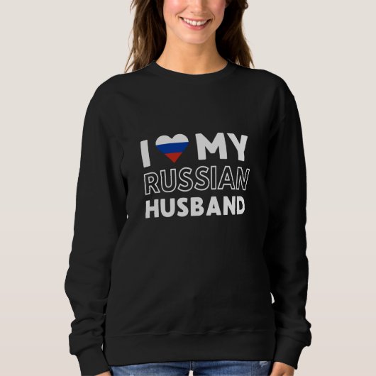 Sweatshirt J'Aime Mon Mari Russe Mari Russe Russie (Devant)