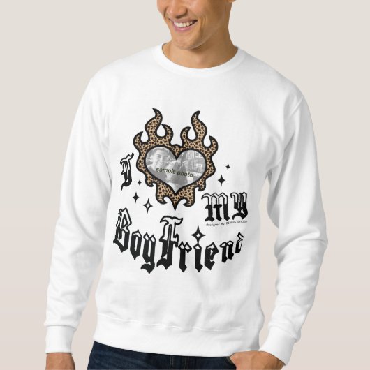 Sweatshirt J'aime mon petit ami - Guépard - DingusDesign (Devant)
