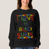 Sweatshirt j'aime mon petit ami noir queen copain africain am (Devant)