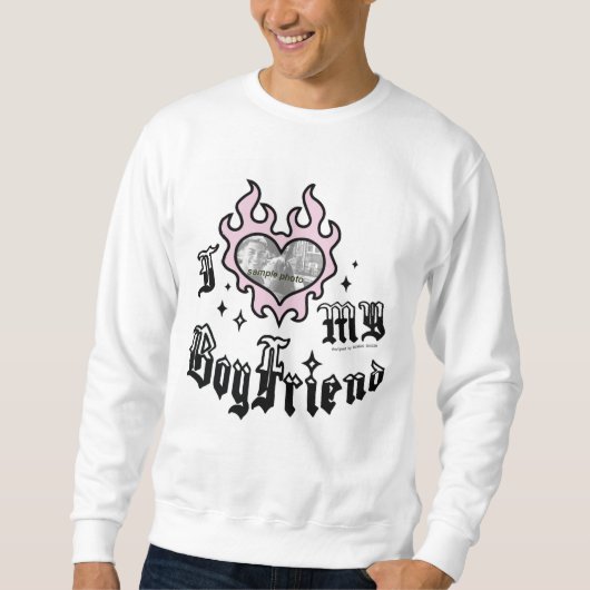 Sweatshirt J'aime mon petit ami - Rose - DingusDesign (Devant)
