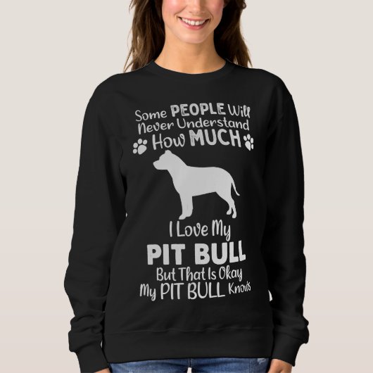 Sweatshirt J'Aime Mon Pit Bull (Devant)