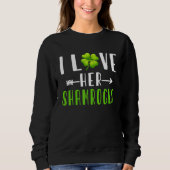Sweatshirt J'Aime Ses Shamrocks St Patrick Couples (Devant)