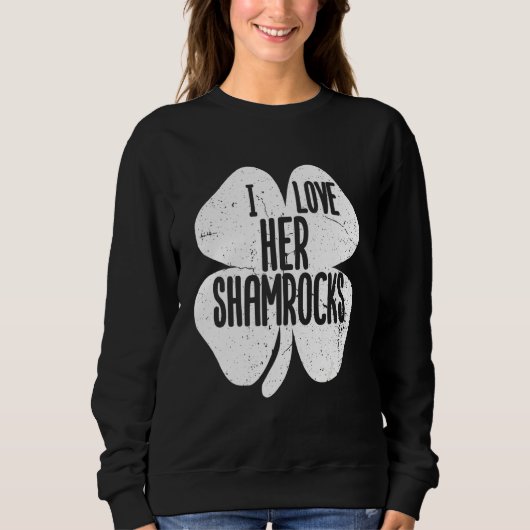 Sweatshirt J'aime ses Shamrocks St Patrick's Day Couples (Devant)