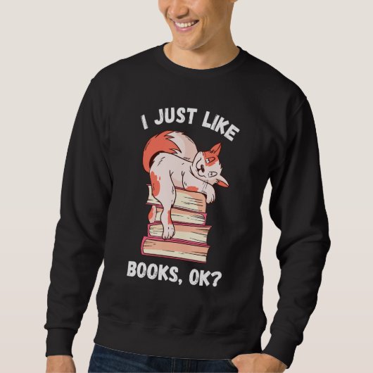 Sweatshirt J'Aime Simplement Books Reader Bookworm Cat Books (Devant)