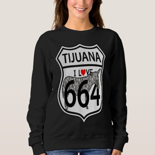 Sweatshirt j'aime tijuana 664 zebra burro donkey mexico (Devant)