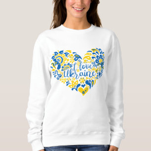 Sweatshirt J'aime Ukraine inspiration citation coeur
