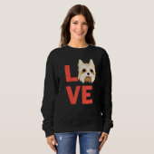 Sweatshirt J'Aime Yorkshire Terrier Chien Propriétaire Et Ani (Devant entier)