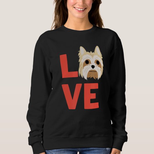 Sweatshirt J'Aime Yorkshire Terrier Chien Propriétaire Et Ani (Devant)