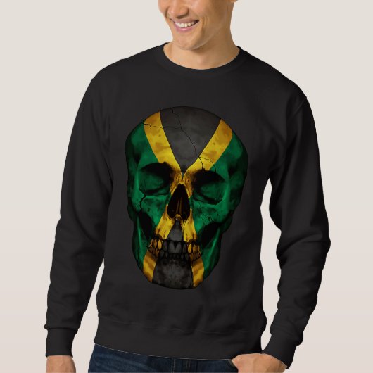 Sweatshirt Jamaica Flag Skull Jamaican Roots Proud Patriotic (Devant)