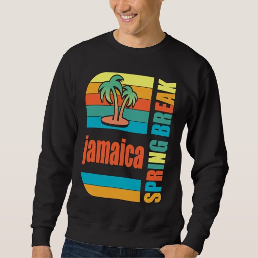 Sweatshirt Jamaica Spring Break High School Retro Beach Graph (Devant)