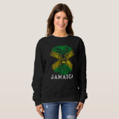 Sweatshirt Jamaïcaine Drapeau Lion Head Carribean Pride Ro (Devant entier)