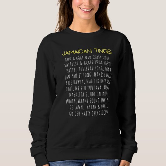 Sweatshirt Jamaican Tings Run a boat wid curry goat 1 (Devant)