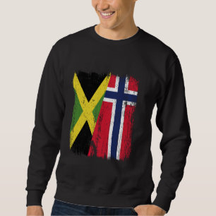 Sweatshirt Jamaïque Norvège Demi-drapeau Ancêtre Jamaïcain No