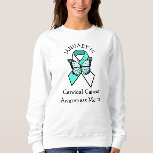 Sweatshirt Janvier est le mois de sensibilisation au cancer d (Devant)