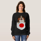Sweatshirt Japan Flag Miniature American Shepherd Dog In Pock (Devant entier)