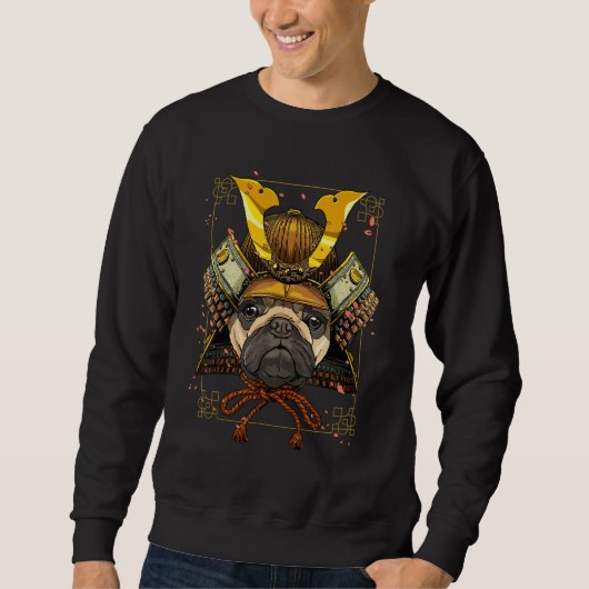 Sweatshirt Japan Samurai Pug Dog Pug Mom Japanese Warrior Bu (Devant)