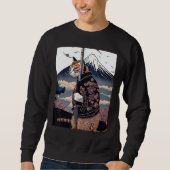 Sweatshirt Japanese Aesthetic Sakura Cherry Blossoms samurai  (Devant)