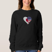 Sweatshirt Japanese Americans American Flag Japanese Flag Hea (Devant)