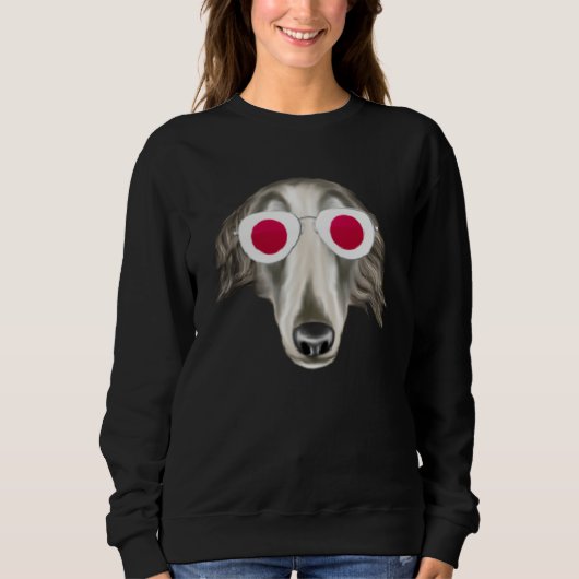 Sweatshirt Japanese Flag Borzoi Dog Japan Pocket (Devant)