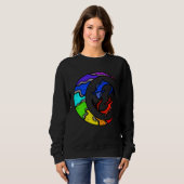 Sweatshirt Japanese Koi Fish and Crescent Moon With Rainbow C (Devant entier)