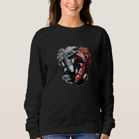 Sweatshirt Japanese Samurai Aesthetic Koi Fish (Devant)