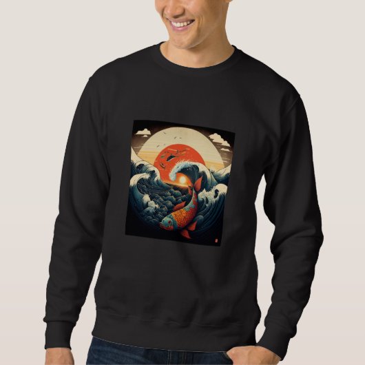 Sweatshirt Japanese Samurai Aesthetic Koi Fish 1 (Devant)
