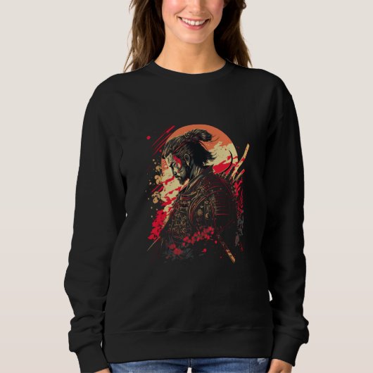 Sweatshirt Japanese Samurai Vintage Fighter Retro (Devant)