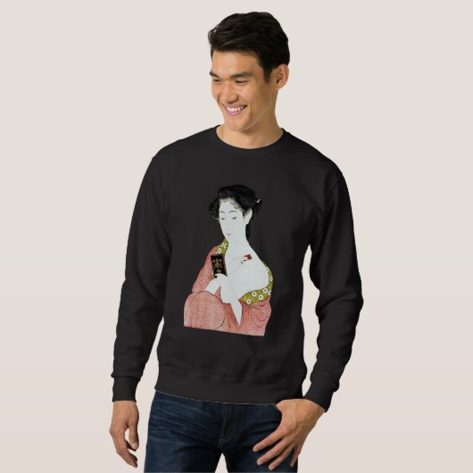 Sweatshirt Japanese Woman Geisha Shin hanga Ukiyo e Japanese (Devant entier)