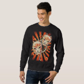 Sweatshirt Japon Anime Samurai Fleurs de Masque d'épée (Devant entier)