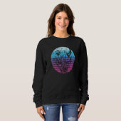 Sweatshirt Japon Démon Masque Visage Devil Oni Vaporwave Aest (Devant entier)