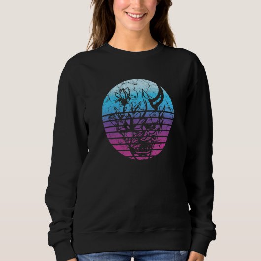 Sweatshirt Japon Démon Masque Visage Devil Oni Vaporwave Aest (Devant)