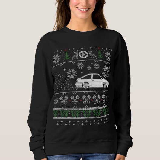 Sweatshirt Japonais Drifting initial voiture dérive Love Ugly (Devant)