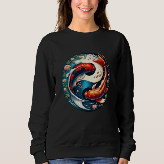 Sweatshirt Japonais Koi Fish Yin Yang (Devant)