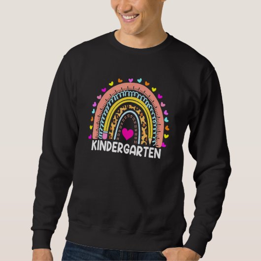 Sweatshirt Jardin d'enfants enseignant Boho Rainbow Leopard R (Devant)