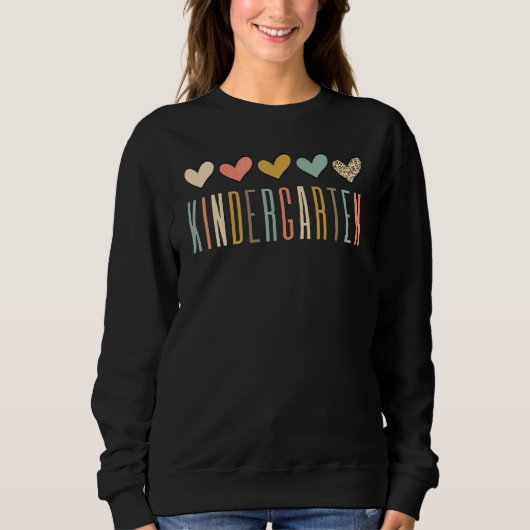Sweatshirt Jardin d'enfants Leopard Heart Enseignant Élève 1e (Devant)