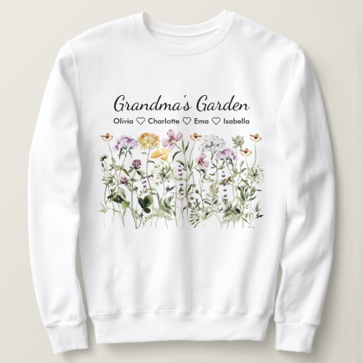 Sweatshirt Jardin du Fleur sauvage de la Journée du grand-par (Design devant)