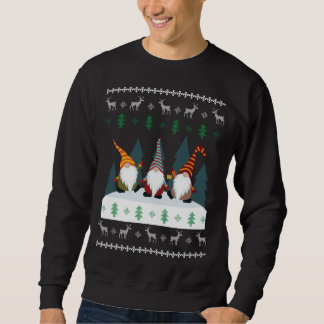 Sweatshirt Jardin mignon Gnomes Xmas Elf Noël moche