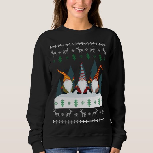 Sweatshirt Jardin mignon Gnomes Xmas Elf Noël moche (Devant)