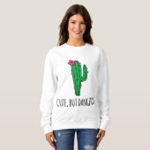 Sweatshirt Jardin Plante de Cactus mignon mais dangereux (Devant entier)