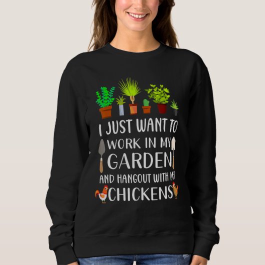 Sweatshirt Jardinage De Poulet Pour Hommes Gardener Femmes (Devant)