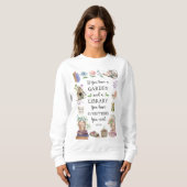 Sweatshirt Jardinage et bibliothèque Citation Jardin Floral (Devant entier)