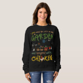 Sweatshirt Jardinage et poulets travaillent dans le jardin Ha (Devant entier)