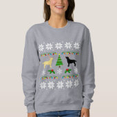 Sweatshirt Jaune et Noir Labrador Vilain Noël (Devant)
