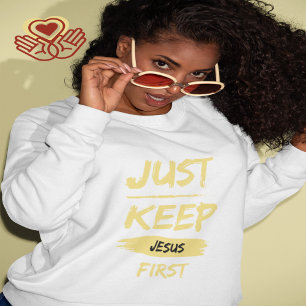 Sweatshirt Jaune Gardez Jésus d'abord