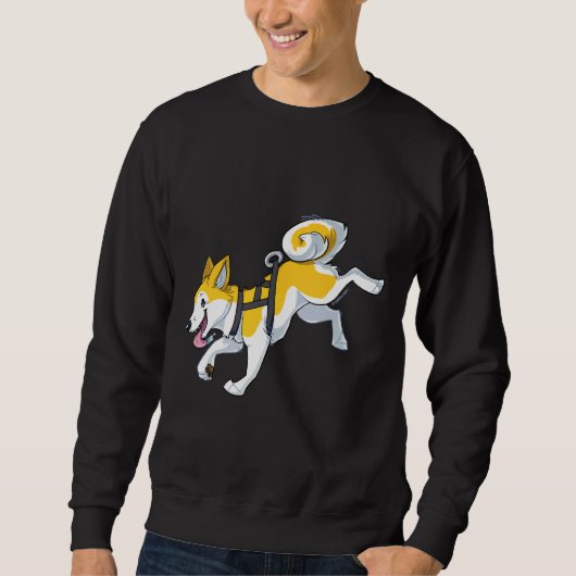Sweatshirt Jaune Husky Courir (Devant)