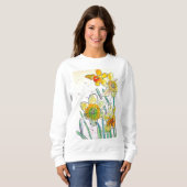 Sweatshirt Jaune jonquille aquarelle fille T chemise (Devant entier)