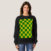 Sweatshirt Jaune vert À damiers Motif chèque (Devant entier)