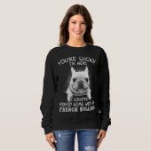 Sweatshirt J'aurais pu rester chez moi avec mon chien de taur (Devant entier)