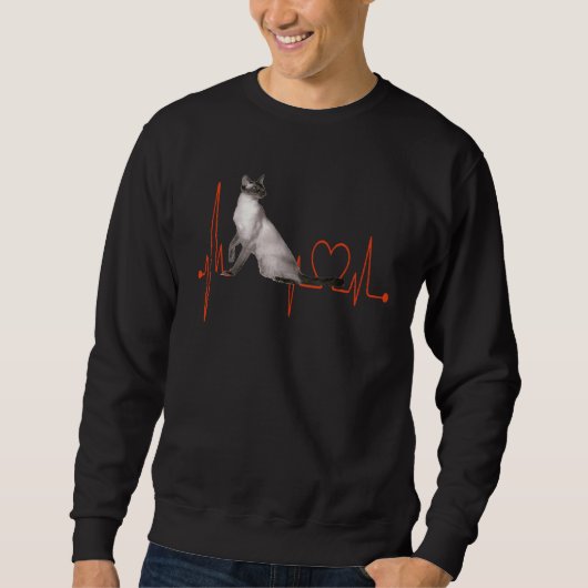 Sweatshirt Javanese Cat Heartbeat EKG Cat & Kitten (Devant)